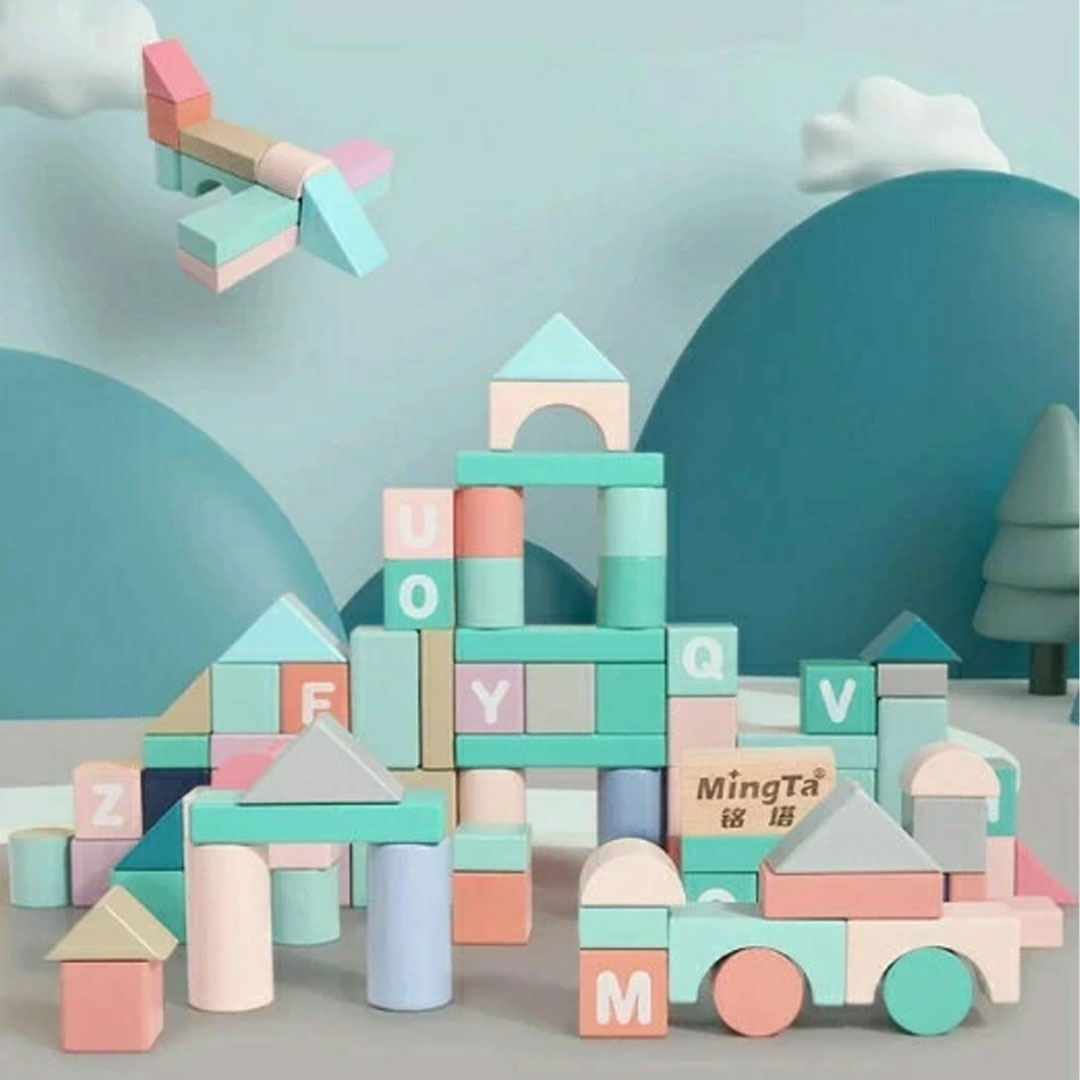 ensemble de blocs de construction en bois