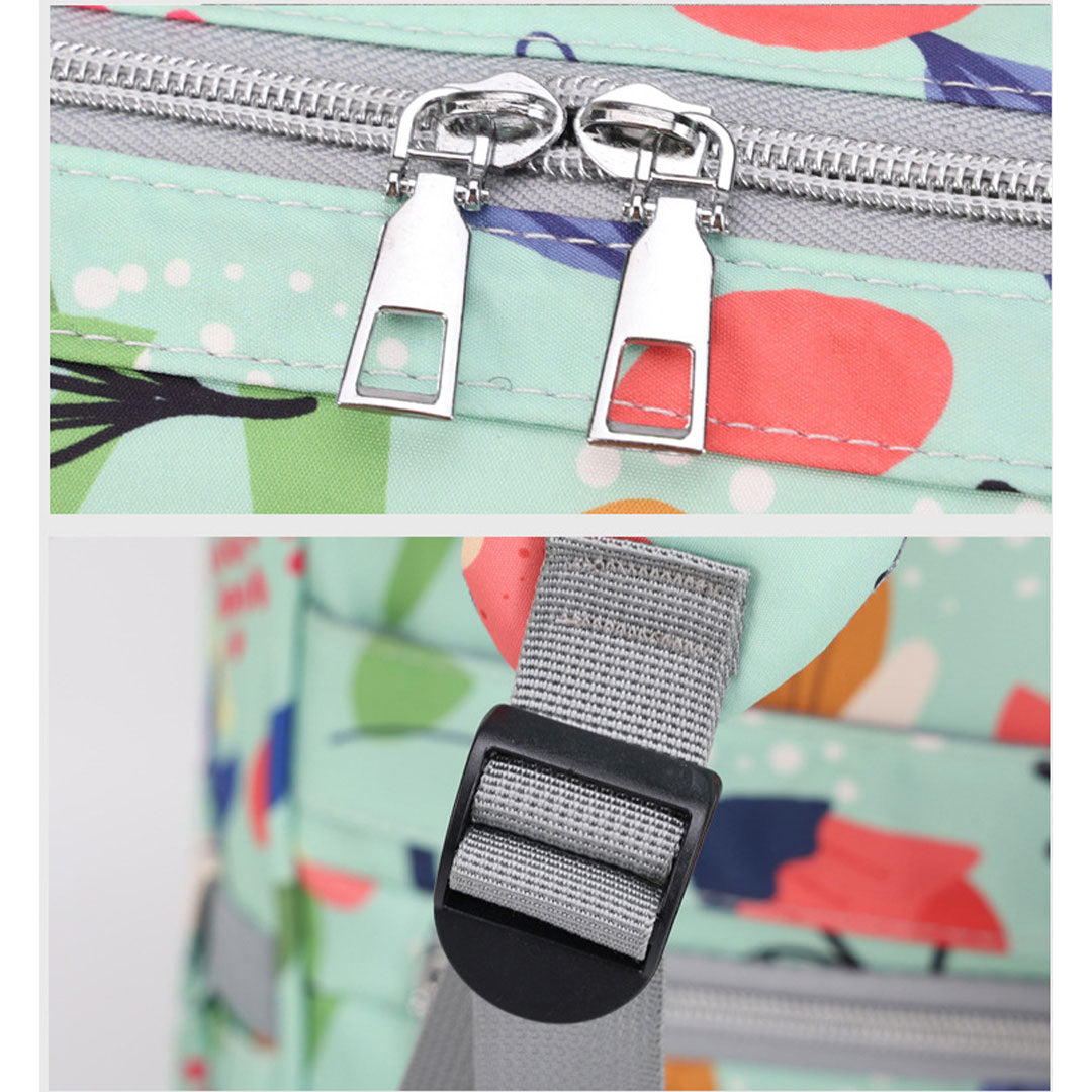 Sac à dos à langer pour bébé – Motif floral coloré