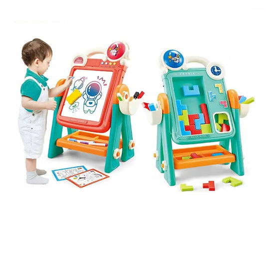 tableau double face pour dessiner et jeu Tetris 2‑en‑1,