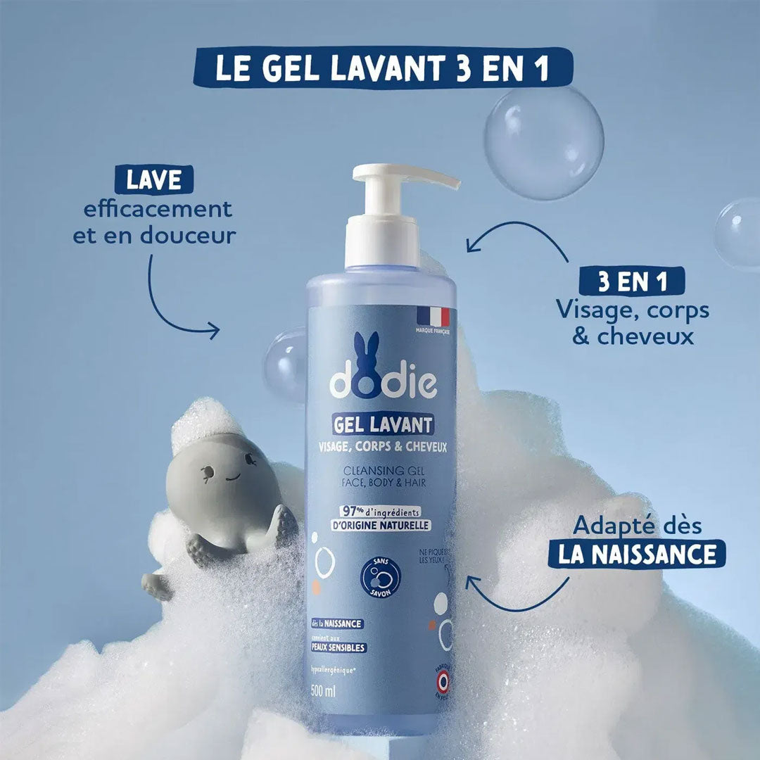 Gel lavant bébé DODIE 3 en 1 – 500ml