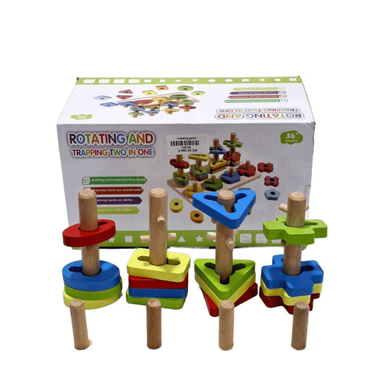 Jouet éducatif en bois – Couleurs et formes à empiler